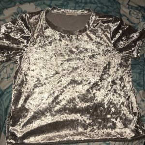 Silver velvet t-shirt